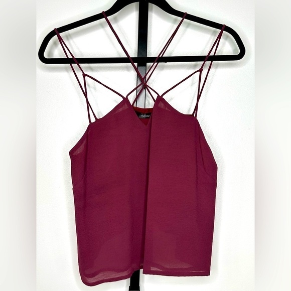 Millau Women Burgundy Cropped Spaghetti Strap Camisole - Picture 1 of 3